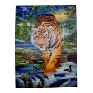 Tiger on the Prowl 3D Lenticular Print 12x16 Multicolor Howard Robinson